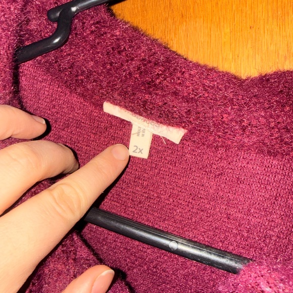 Plush Burgandy Button-Up Jacket/Shacket - Picture 2 of 2